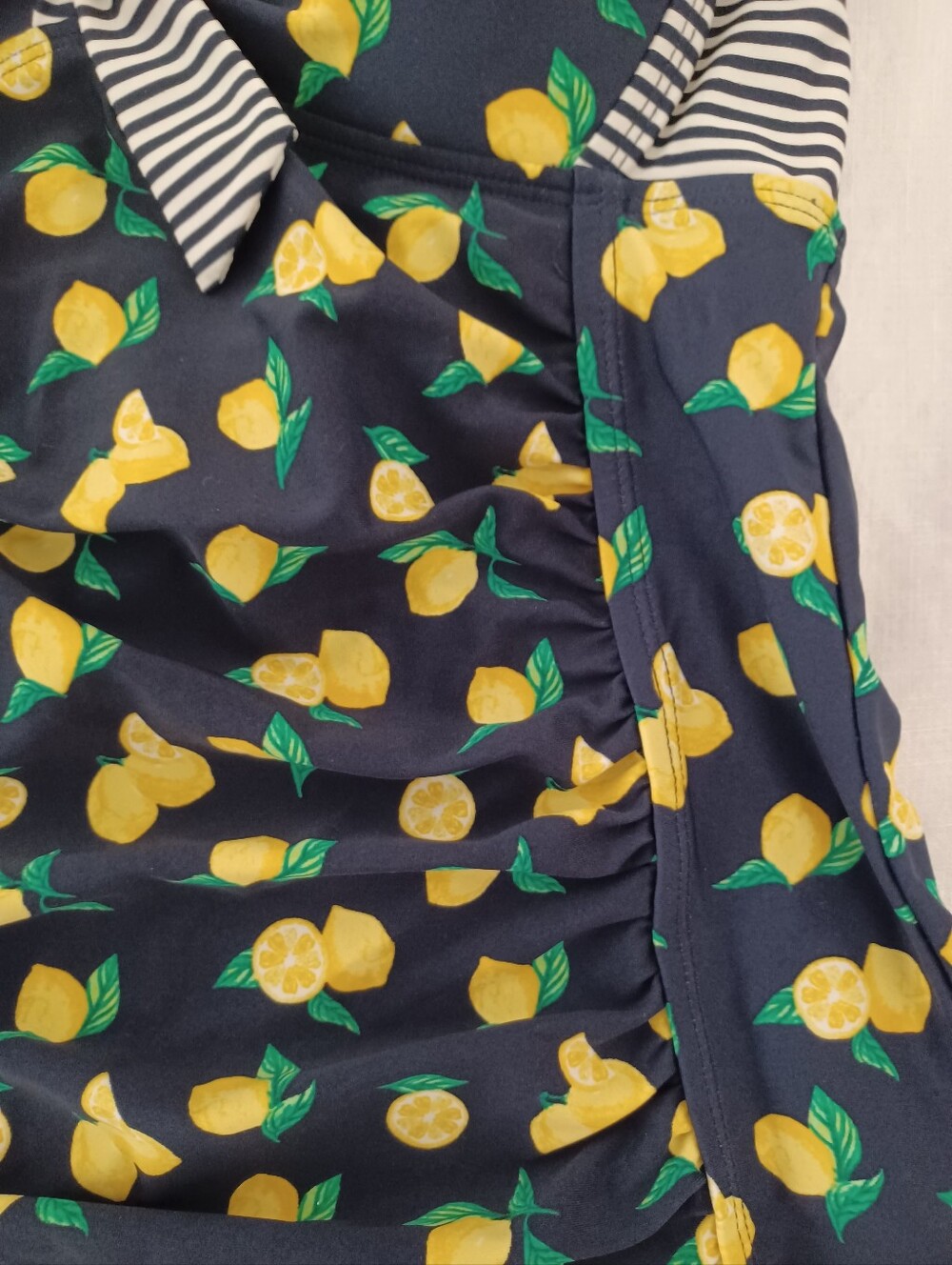 🍋 Merona Retro Lemon & Stripe Halter Tankini Top- Size S - Picture 7 of 8